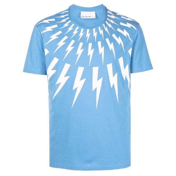 ニールバレット メンズ Tシャツ トップス Thunderbolt Tシャツ 2202 AZURE / WHITE