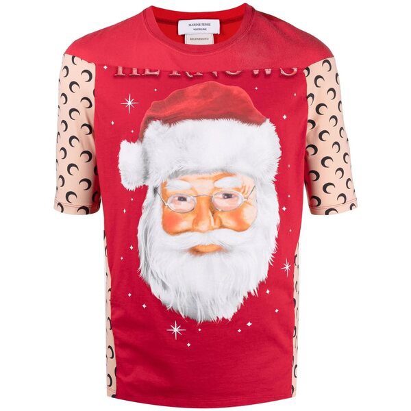 マリーン セル メンズ Tシャツ トップス Santa Claus Tシャツ 02 RED