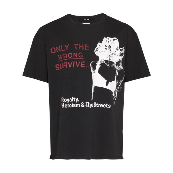 スビ メンズ Tシャツ トップス Survive Biggie プリント Tシャツ BLACK