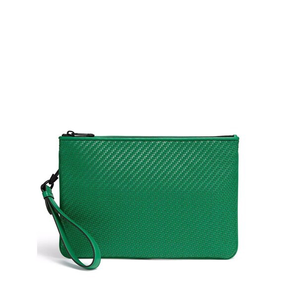 ゼニア メンズ ビジネス系 バッグ PELLETESSUTA flat zip clutch BID GREEN