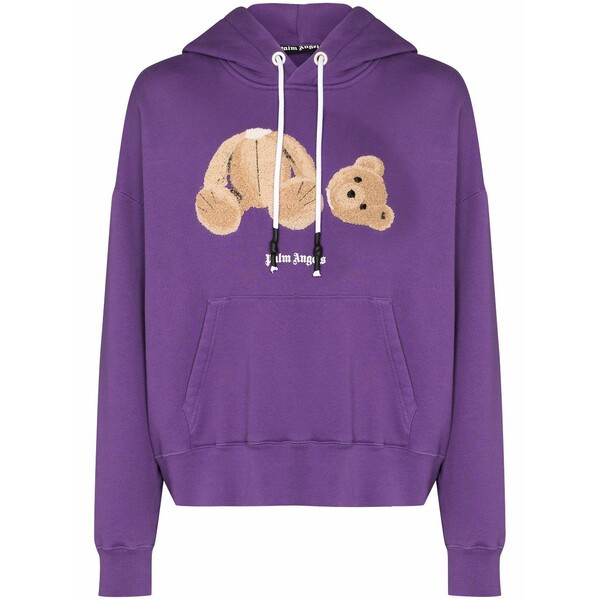 パーム・エンジェルス メンズ パーカー・スウェットシャツ アウター Bear ロゴ パーカー JERSEY PURPLE BROWN