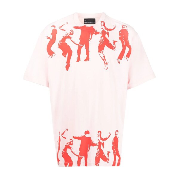 ニールバレット メンズ Tシャツ トップス Dancers プリント Tシャツ 3339 SALMON/RED