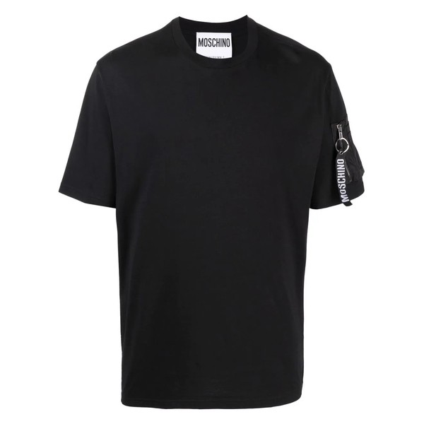 モスキーノ メンズ Tシャツ トップス ジップポケット Tシャツ 4555 - Nero