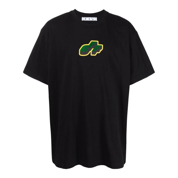 オフホワイト メンズ Tシャツ トップス ロゴ Tシャツ BLACK GREEN