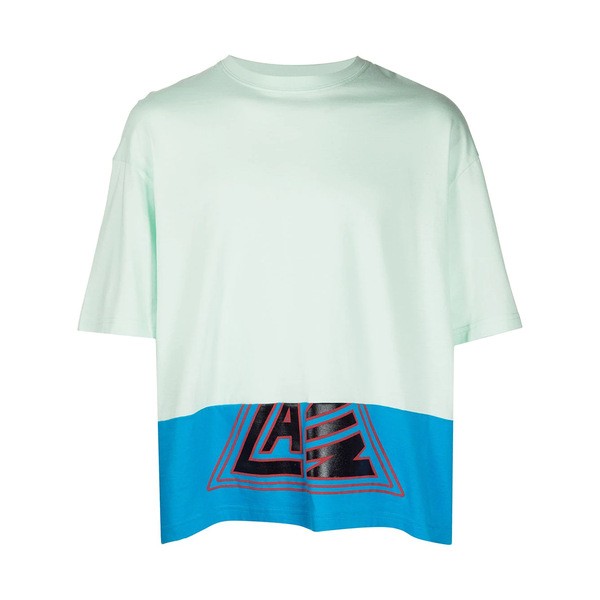 ランバン メンズ Tシャツ トップス カラーブロック Tシャツ 421 MINT GREEN