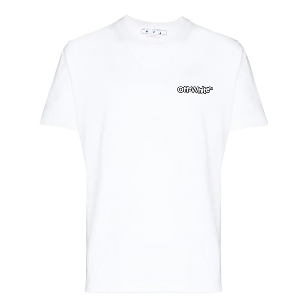 オフホワイト メンズ Tシャツ トップス ロゴ Tシャツ 0110 WHITE BLACK