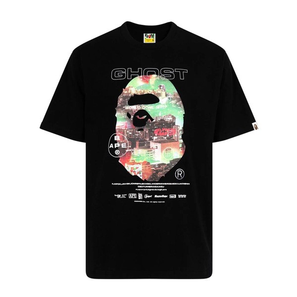 ア ベイシング エイプ メンズ Tシャツ トップス Ghost グラフィック Tシャツ BLACK