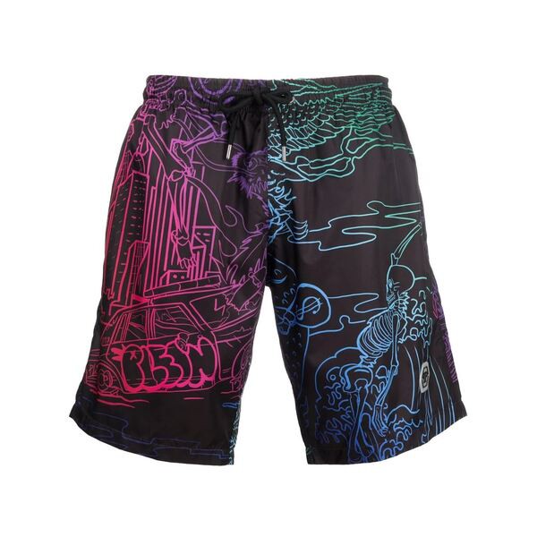 フィリッププレイン メンズ カジュアルパンツ ボトムス Skeleton トランクス水着 0221 BLACK / MULTICOLORED