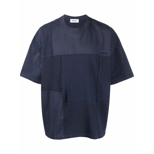 アンブッシュ メンズ Tシャツ トップス パッチワーク Tシャツ 4646 NAVY BLUE NAVY BLUE