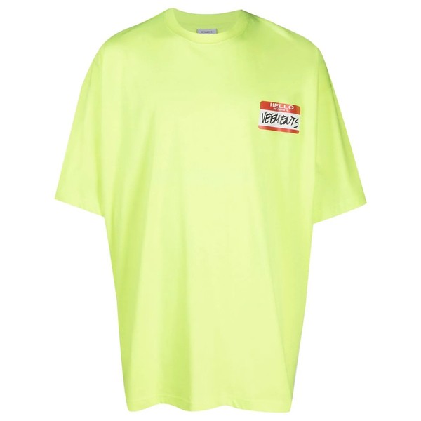 ヴェトモン メンズ Tシャツ トップス Name Tag Tシャツ 1602 NEON YELLOW