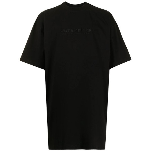 ヴェトモン メンズ Tシャツ トップス オーバーサイズ Tシャツ BLACK