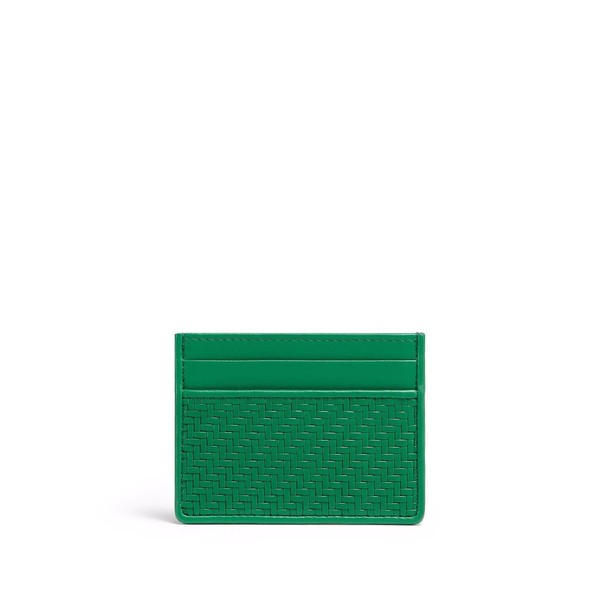 ゼニア メンズ 財布 アクセサリー woven-effect cardholder BID GREEN