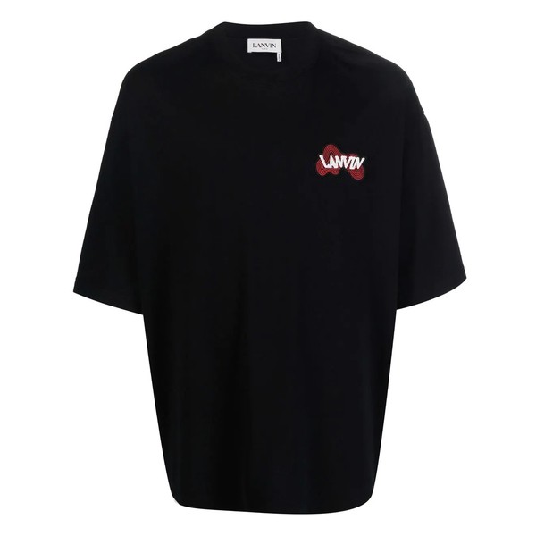 ランバン メンズ Tシャツ トップス ロゴ Tシャツ 10 BLACK