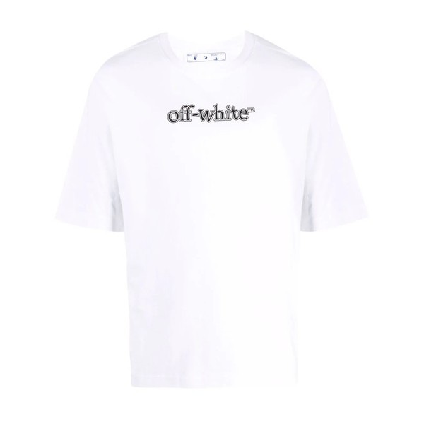 オフホワイト メンズ Tシャツ トップス ロゴ Tシャツ 0110 WHITE BLACK