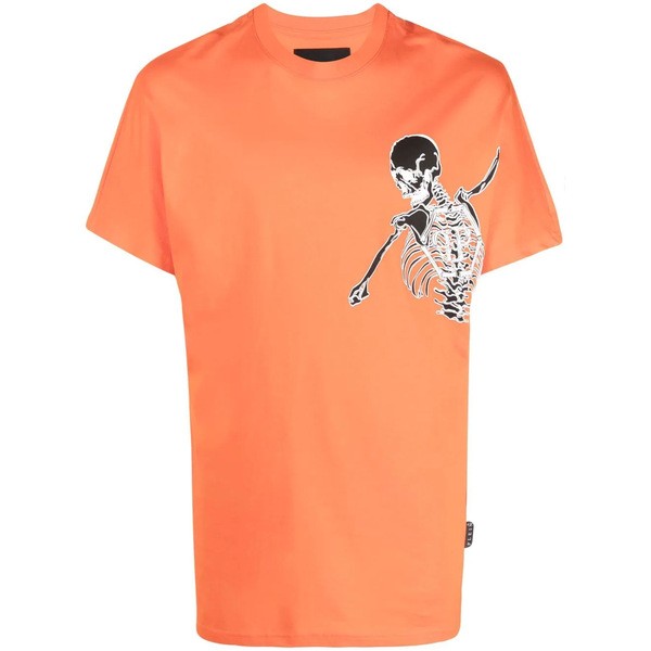 フィリッププレイン メンズ Tシャツ トップス プリント Tシャツ 20 ORANGE