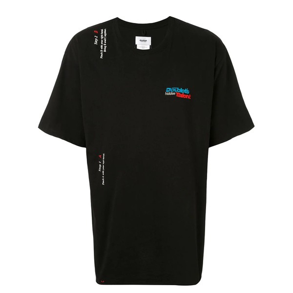 ダブレット メンズ Tシャツ トップス ロゴ Tシャツ BLACK