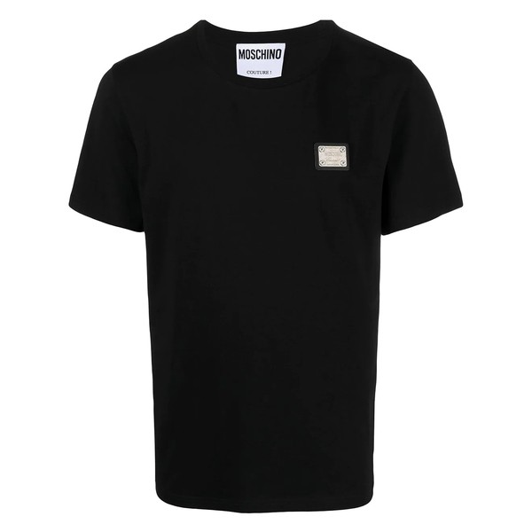 モスキーノ メンズ Tシャツ トップス ロゴ Tシャツ 555 BLACK