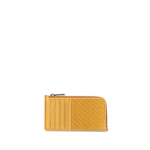 ゼニア メンズ 財布 アクセサリー interwoven zipped cardholder GLL YELLOW