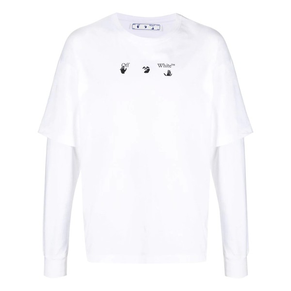 オフホワイト メンズ Tシャツ トップス ロゴ Tシャツ 0145 WHITE