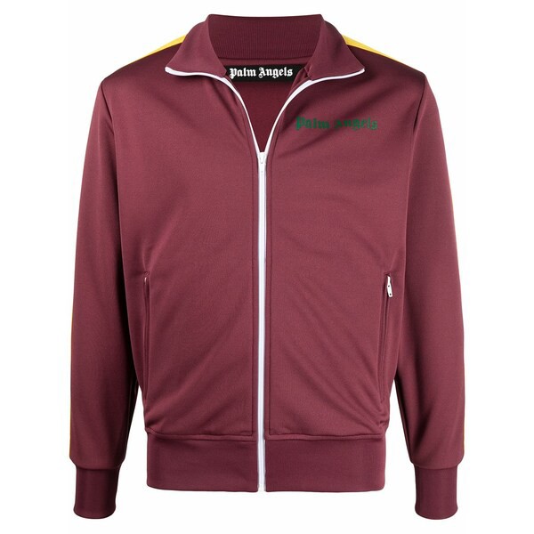 パーム・エンジェルス メンズ パーカー・スウェットシャツ アウター ストライプスリーブ トラックジャケット 2870 BURGUNDY GREEN FLUO