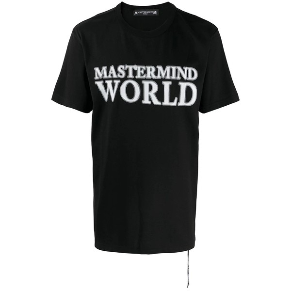 マスターマインド ワールド メンズ Tシャツ トップス ロゴ Tシャツ BLACK