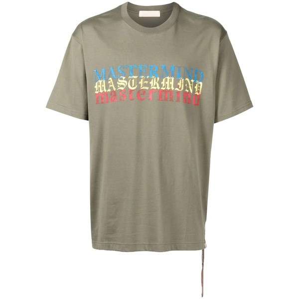 マスターマインド ワールド メンズ Tシャツ トップス スカルプリント Tシャツ 3 OLIVE