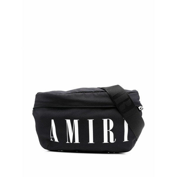 アミリ メンズ ビジネス系 バッグ logo-print zipped belt bag 004 BLACK WHITE