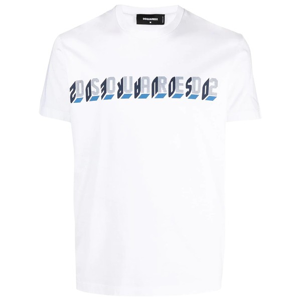 ディースクエアード メンズ Tシャツ トップス ロゴ Tシャツ 100 WHITE