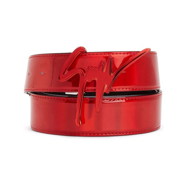 ジュゼッペザノッティ メンズ ベルト アクセサリー Giuseppe ロゴバックル ベルト RED