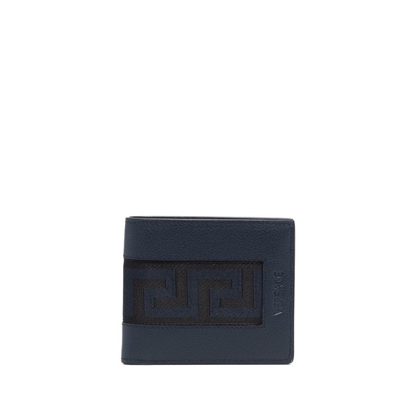 ヴェルサーチ メンズ 財布 アクセサリー グレカ フラップ財布 2UC50 NAVY + NERO