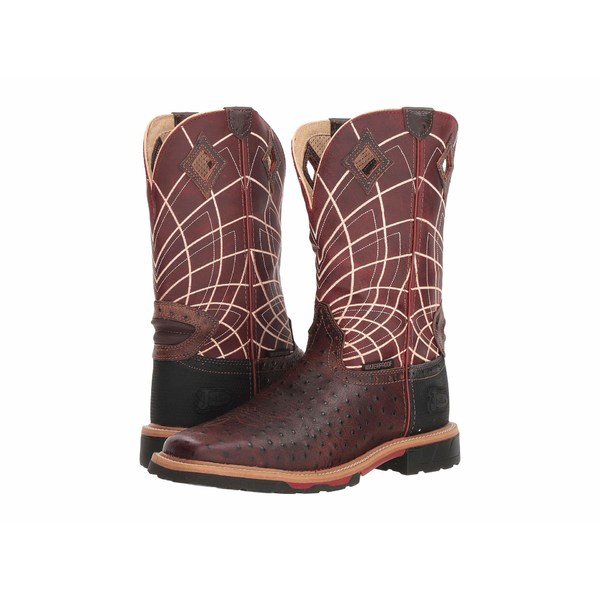 【全商品オープニング価格 特別価格】 ジャスティン メンズ ブーツ&レインブーツ シューズ Derrickman Rust Ostrich Print/Burgundy Webb, 創業1718年京都老舗 扇子の白竹堂 74e8d996