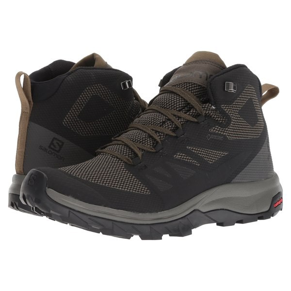 一番の サロモン メンズ ブーツ&レインブーツ シューズ Outline Mid GTX Black/Beluga/Capers, 五島うどん田口製麺所 1e03137e