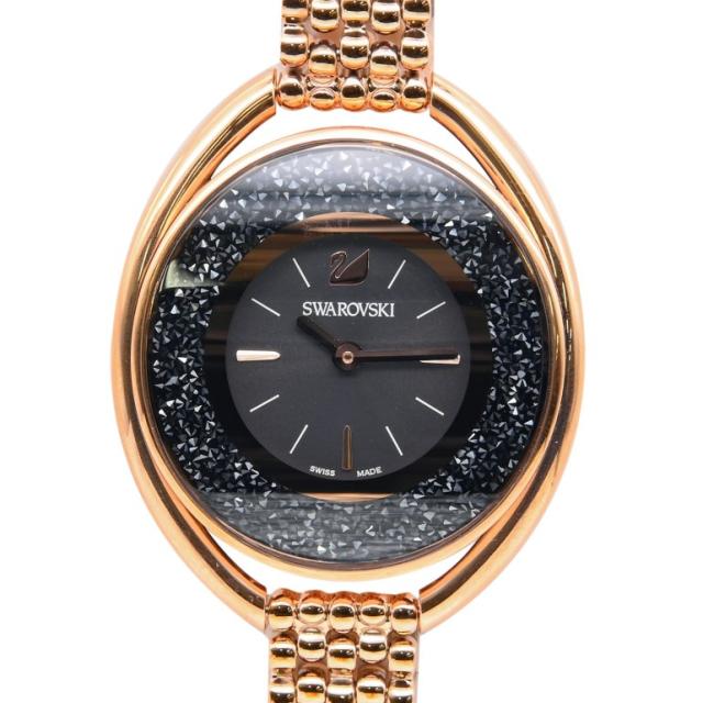 購入特価 三太郎の日 スワロフスキー Swarovski 腕時計 Crystalline Oval ウォッチ ピンクゴールド ブラック 送料無料 直送品 Bhagawatinetralaya Com