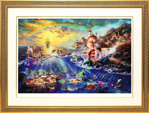 ノバク ジョコビッチ ディズニートーマス キンケード リトル マーメイド 作品証明書 展示用フック付ジークレ インテリア アート Disney 絵画インテリア アウトレット 激安 North Hydroguam Net