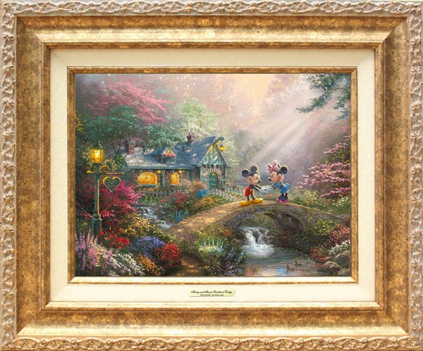 正規品です ディズニートーマス キンケード ミッキー ミニースウィートハート ブリッジ 作品証明書 展示用フック付キャンバスジークレ インテリア アート Disney 絵画インテリア 公式サイト店舗 Ppid Anambaskab Go Id