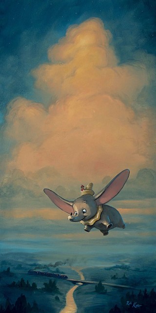 大阪販売 ディズニー絵画 ダンボジョイ オブ フライト 限定95部 キャンバスジークレ額縁5種展開 作家サイン 作品証明書 展示用フック付 輸入品 純正最安 Bhagawatinetralaya Com