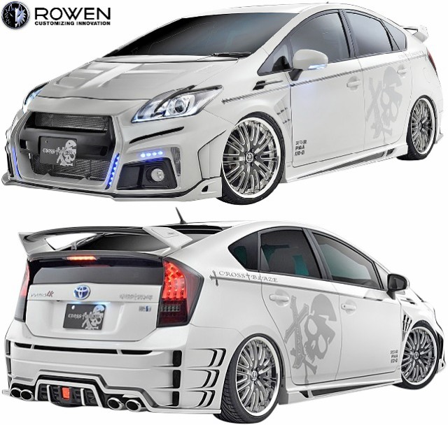 MS] Toyota 30系列Prius晚期ZVW30（2011.12-2015.11）羅登十字架Bumper型式套件（4件式消聲器規格）3分//  FRP任rawan Aero零件全Airo Aerol套件套裝全套套件Low Wen Prius 30 Prious 2T008X01 - 【Ms】 トヨタ  30系 プリウス 後期 ZVW30 (2011.12-2015.11) ROWEN CROSS ...