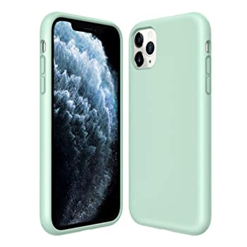 Kocuos Iphone 11 Pro手機殼5 8英寸防刮擦液體矽膠套抗衝擊手機殼蓋兼容凝膠橡膠全身保護性手機套手機殼防摔帶軟邊緣 薄荷綠色 Kocuos Iphone 11 Proケース5 8インチ傷防止液体シリコンケース耐衝撃ケースカバー対応ジェルラバーフルボディ保護電話カバーケース落下