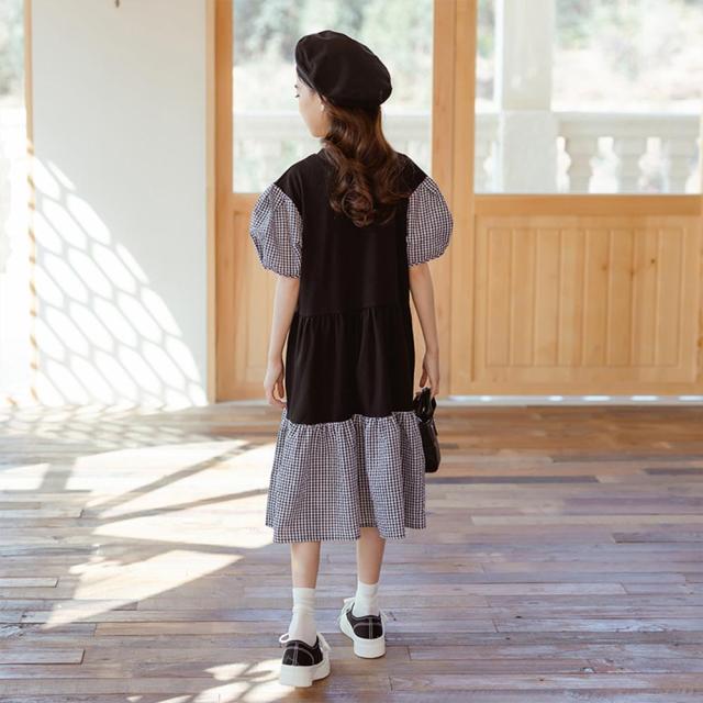 国内正規品 夏服 子供服 ワンピース ミディアム丈 膝丈 夏 小学生 中学生 女子 ギンガムチェック ブラック バイカラー 半袖 1 130 140 150 160 Cm パフスリーブ 豪華すぎる9点福袋 母子のおもちゃの趣味 ベビー服 Learnistic Com