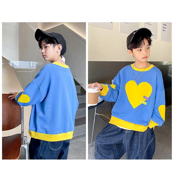 新販売 キッズ ロンt 長袖 トップス インナー 万能 便利 男の子 ブルー オレンジ 小学生 中学生 男子 子供服 かっこいい 春 長袖tシャツ ボーイズ ハート 原宿系 バイカラー カジュアル ストリート おしゃれ 青 橙 メンズ ジュニア 110cm 1cm 130cm 新販売 キッズ ロンt 長袖 トップス インナー 万能 便利 男の子 ブルー オレンジ 小学生 中学生 男子 子供服 かっこいい 春 長袖tシャツ ボーイズ ハート 原宿系 バイカラー カジュアル ストリート おしゃれ 青 橙 メンズ ジュニア 110cm 1cm 130cm