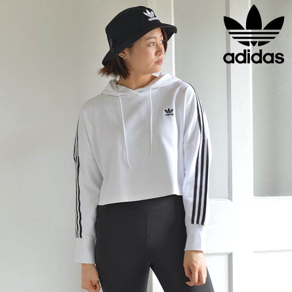 ファッションの adidas originals ショート丈パーカー クロップドパーカー