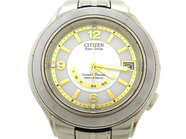 シチズン Citizen 腕時計 セラミック チタニウム H415 T011209 メンズ シェルホワイト 白 ゴールド 中古 20190810の通販はau Wowma ワウマ ブランディア Au Wowma 店 商品ロットナンバー 424833151