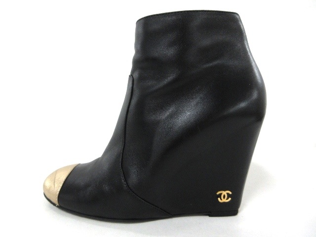 【超ポイント祭?期間限定】 シャネル CHANEL CHANEL ブーティ 37 レディース 黒×ゴールド 黒×ゴールド ウェッジソール/ココマーク シャネル レザー【】20190903, ナミオカマチ:ab08ecdc --- kzdic.de 【超ポイント祭?期間限定】 シャネル CHANEL CHANEL ブーティ 37 レディース 黒×ゴールド 黒×ゴールド ウェッジソール/ココマーク シャネル レザー【】20190903, ナミオカマチ:ab08ecdc --- kzdic.de