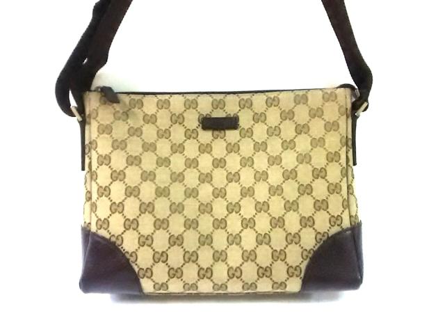 グッチ Gucci ショルダーバッグ レディース 定価の67 ｏｆｆ Gg柄 ジャガード レザー 0116 ベージュ ダーク ブラウン