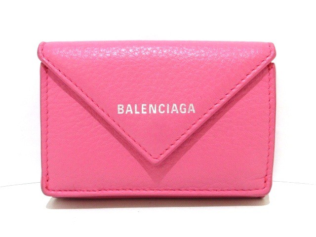 バレンシアガ Balenciaga 3つ折り財布 レディース ペーパーミニウォレット ピンク レザー 中古 の通販はau Wowma ワウマ ブランディア Au Wowma 店 商品ロットナンバー