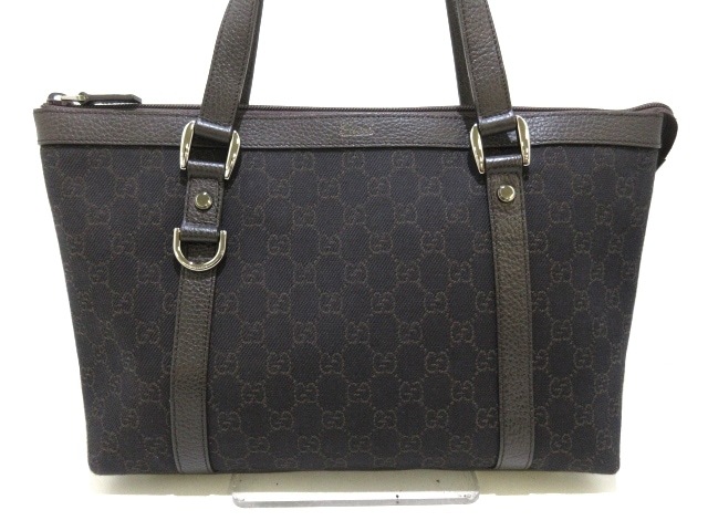 グッチ Gucci ショルダーバッグ レディース 美品 Gg柄 ハイクオリティ 0119 アビー ジャガード レザー 黒 ダーク ブラウン