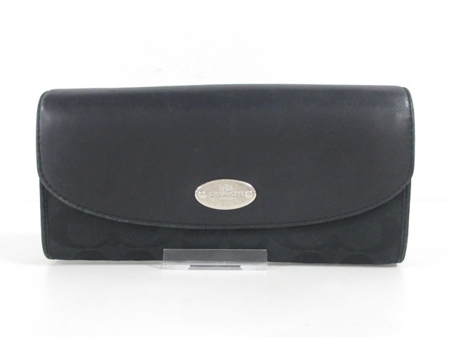 コーチ Coach 長財布 レディース シグネチャー柄 F 黒 ジャガード レザー 中古 01の通販はau Pay マーケット ブランディア Au Pay マーケット店 商品ロットナンバー