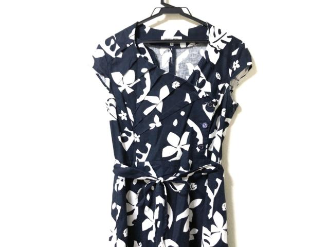 ハナエモリ Hanae Mori ワンピース サイズ38 M レディース 美品 ダークネイビー 白 花柄 中古 0211の通販はau Wowma ワウマ ブランディア Au Wowma 店 商品ロットナンバー