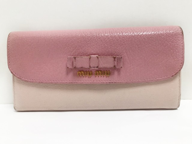 ミュウミュウ Miumiu 長財布 レディース ピンク リボン レザー 中古 0213の通販はau Pay マーケット ブランディア Au Wowma 店 商品ロットナンバー