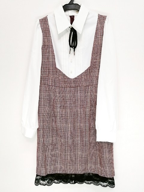 イートミー Eatme ワンピース サイズ3 L レディース 新品同様 白 ボルドー ベージュ 開襟 長袖 ひざ丈 千鳥格子柄 中古 0514の通販はau Pay マーケット ブランディア Au Wowma 店 商品ロットナンバー